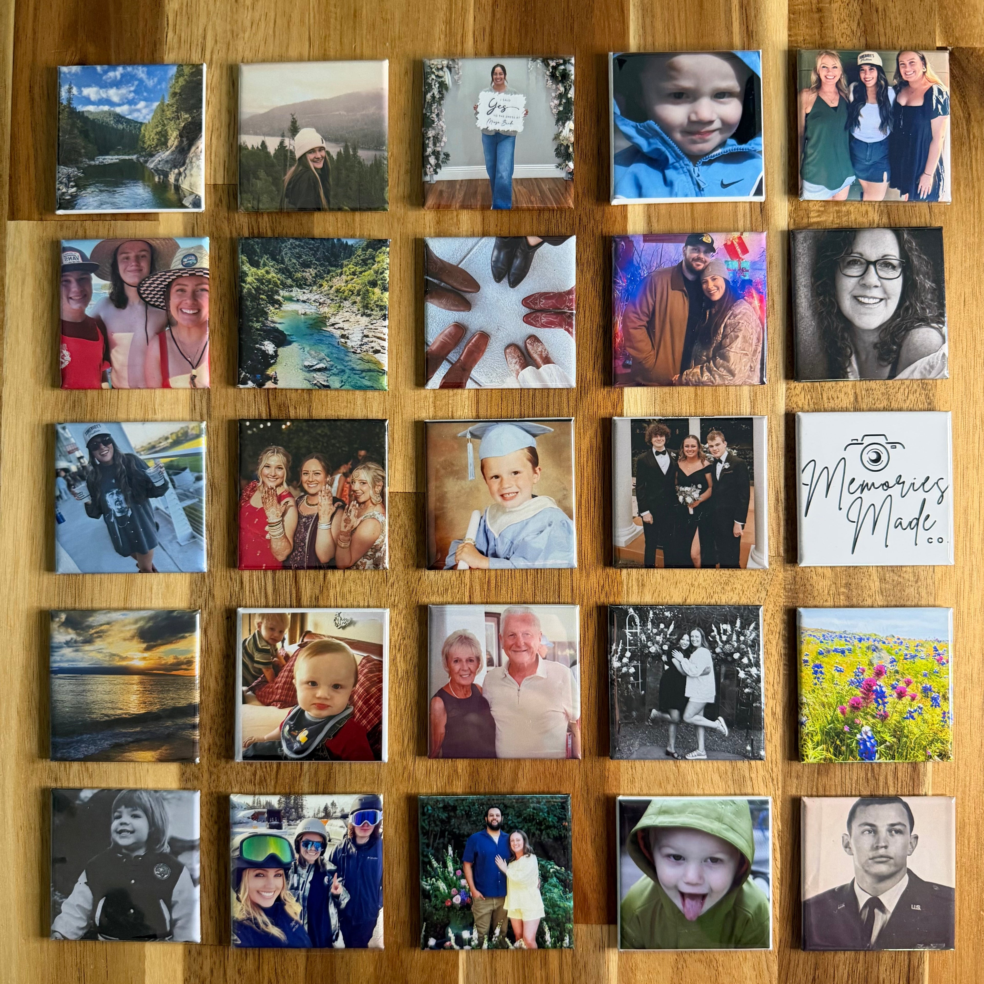 Custom Photo Magnets  2x2 - Set of 25